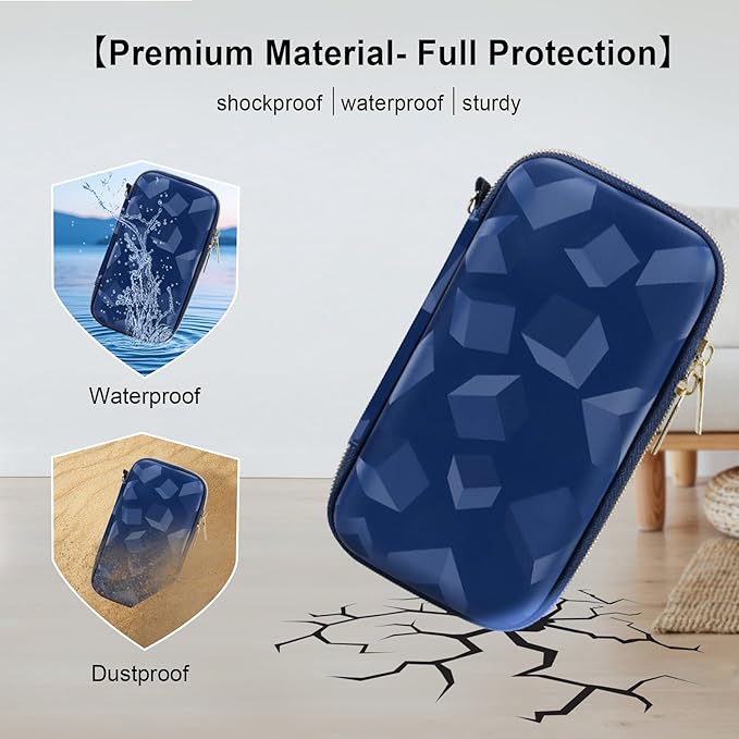 Elonbo Carrying Case for WELLST·G/ TaddToy/ Beijue/ Family Pocket/ CCTU/ X-JOYKIDS/ GREENCREEK/ Beico/ KAVOYI/ GuaiyeyeAP/ TEBIYOU Handheld Game Console, Portable Electronic Gaming Player Bag, Blue