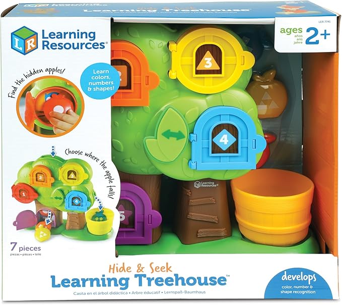 Learning Resources Hide & Seek Learning Treehouse, Number Toddler Games, Color Recognition, Gifts for Boys and Girls, Ages 2 +