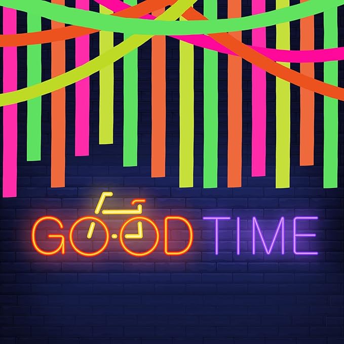Outus 1181 Feet Glow in The Dark Party Supplies Streamers 36 Rolls Glow Crepe Paper Rolls Neon UV Backlight Reactive Fluorescent Paper Streamer for Easter Carnival 80s Party Favors Decorations