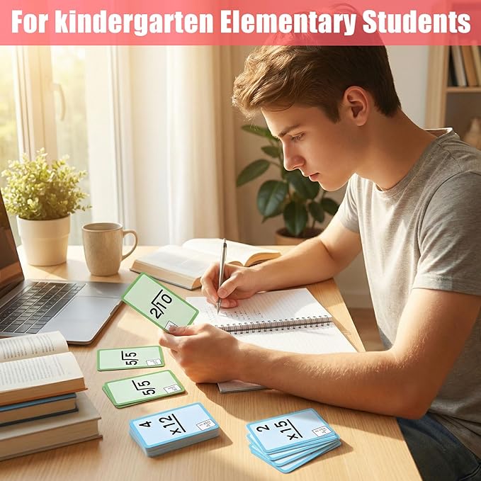 72 Pcs Math Flash Cards, Multiplication and Division Flash Cards for Studying, Math Manipulatives for Kindergarten Elementary Homeschool Classroom, Learning & Education Math Games for Kids Ages 4-12