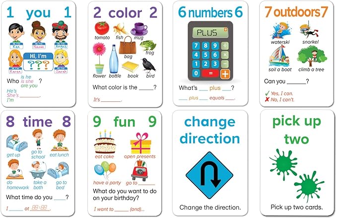 Q&A Blue ESL Card Game - Level 1.5. Fun English Language Learning for EFL/ESL Students - Build Vocabulary, Grammar, and Conversation Skills!