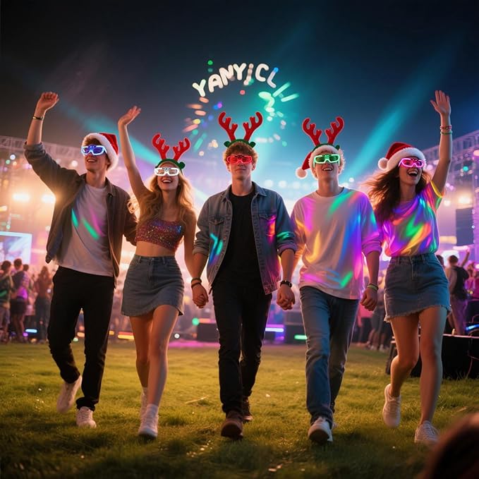 28 Packs LED Glasses 5 neon color 3 Light Modes Glow Sticks Light Up Glasses,Glow In The Dark Party Supplies Favors for Kids Adults Flashing toy fit Valentine's Day Easter Christmas Halloween Birthday