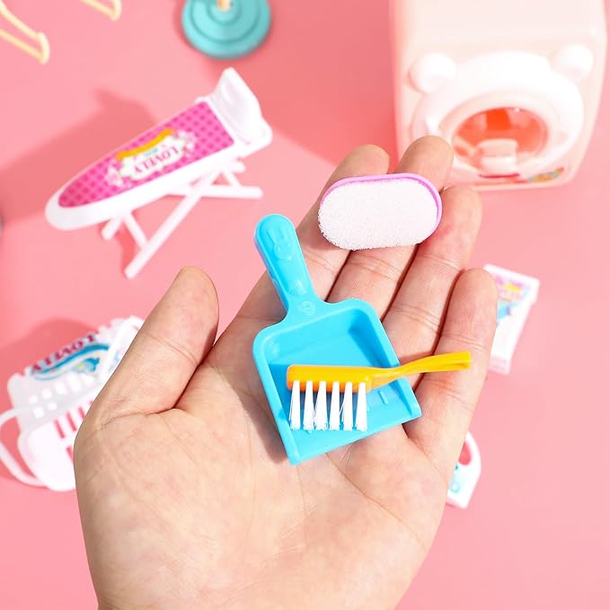 ONEST 23 Pieces Mini Housework Cleaning Supplies Miniature Mini House Accessories House Furniture Decoration Accessories