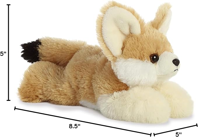 Aurora® Adorable Mini Flopsie™ Frisky Fennec Fox™ Stuffed Animal - Mini Companions Ready for Playful Adventures - for Kids All Ages, Toddlers, Adults, and Families - Brown 8.5 Inches