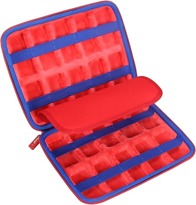 Mchoi Case Storage for HotWheels 20 Cars, Toy Car Organizer for Your Matchbox Cars Storage, Red, Case Only