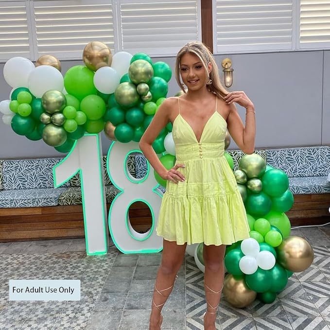 Green Balloons Dark Green Balloon Set, 50 Pcs 12 inch Different Shades Emerald Green Lime Green Confetti Latex Balloons For Jungle Safari Party Supplies St. Patrick's Day Decoration