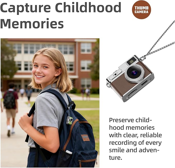 1080P HD Tiny Retro Keychain Digital Camera, with 32GB SD Card & OTG Adapter & Card Reader, 0.96" Screen Vintage Compact Micro Pocket Camera for Travel, Concert, Study Recording - ((Black)