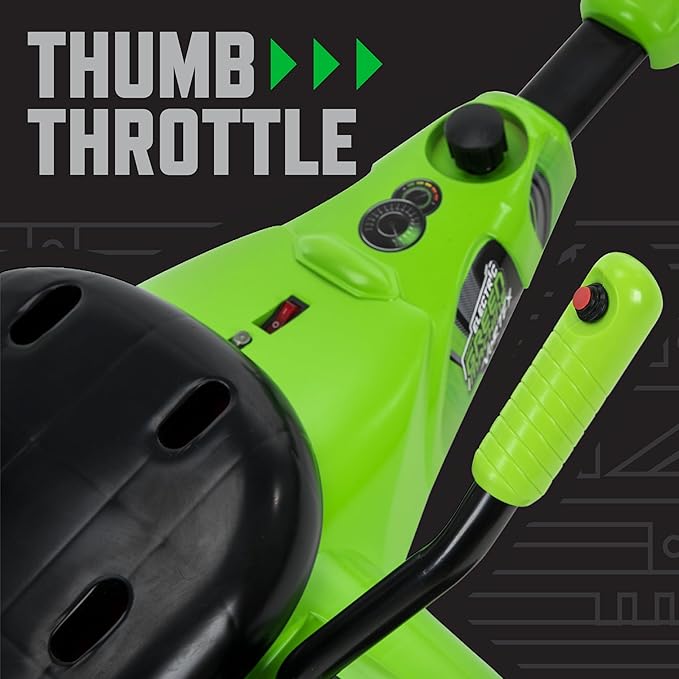 Huffy Green Machine Vortex 12V Battery Powered Ride On, Ideal for Ages 8+, Easy to Operate, Adjustable Frame, Endless Fun, Balanced Spins and Wheelies, 8 MPH, Max Weight 150 Pounds