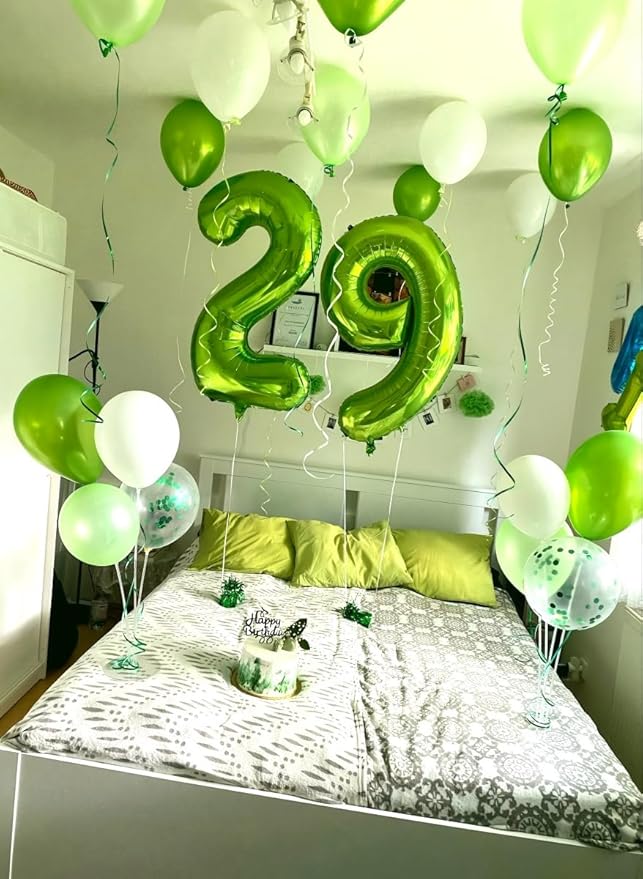Light Green 40 Inch Big Number Balloon Birthday Decoration, Number 2 Helium Balloon 12 20 22 23 24 26 2026 New Years Celebration, Boy Girl Baby Anniversary Party Graduations Supplies Decorations