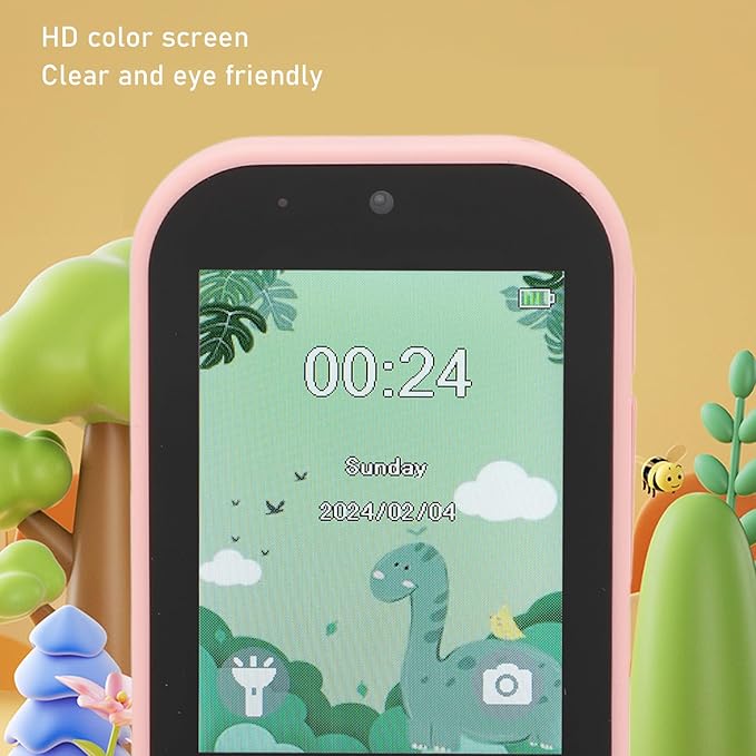 Kids Camera Digital Camera for 3-8 Year Old Girls Boys, 1080P Music Player Puzzle Games Children Phone with Selfie Camera (Pink)