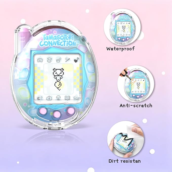 Transparent Cover Case for Tamagotchi Connection Virtual Reality Pet, Plastic Transparent Case Compatible with Tamagotchi Connection Electronic Pet Accessories