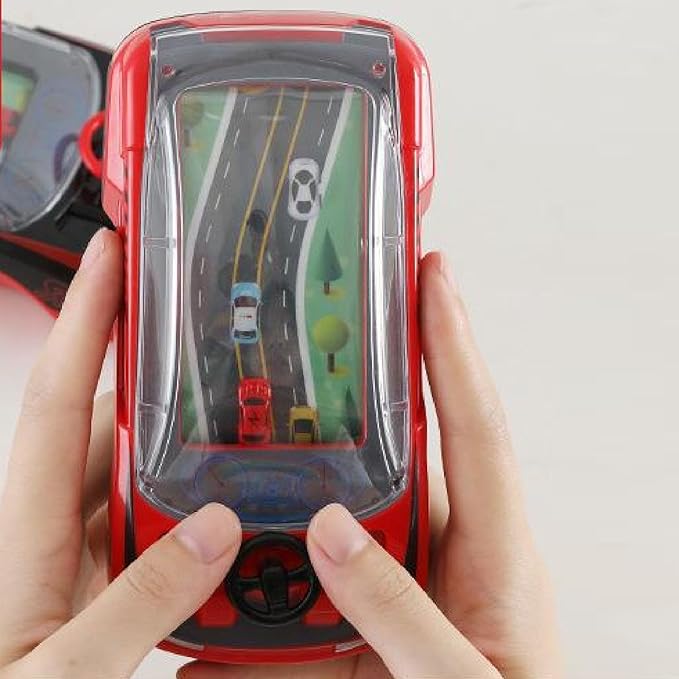 Generic Handheld Racing Car Game, Kids Simulation Adventure Driving Game, Interactive Family with Racing Experience, Small Car Thinking Training (Red)