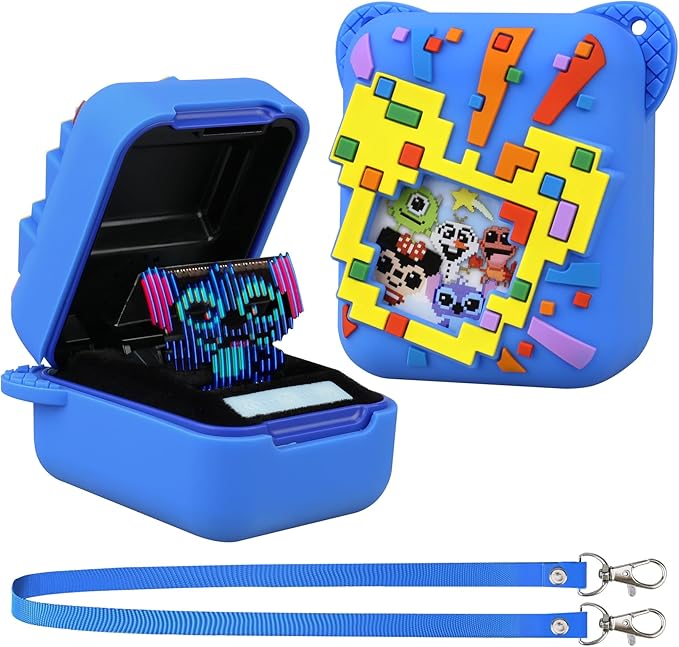 Silicone Cover Case for Bitzee Disney Interactive Toy, Soft Silicone Protective Bag, Protective Skin Sleeve for Bitzee Virtual Electronic Pets Accessories, Blue