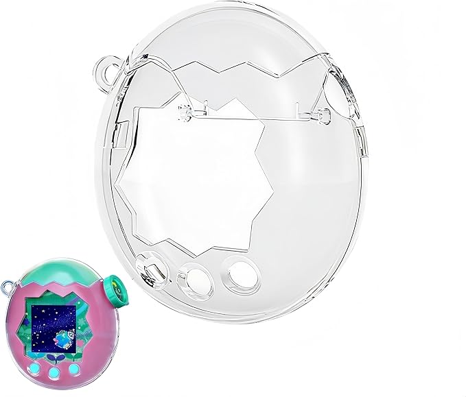 Clear Protective Case Compatible with Tamagotchi Paradise – Waterproof & Interactive Shell with Flip-Open Design for Kids’ Digital Pet Toys (Transparent)