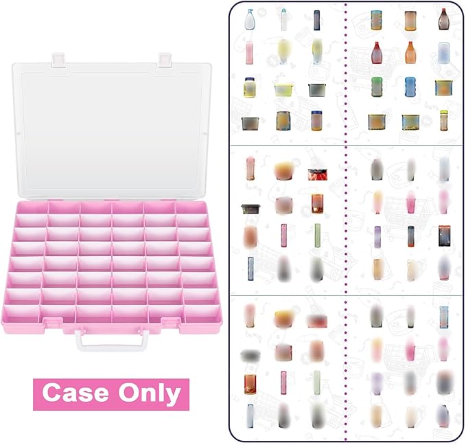 Case Compatible with 5 Surprise for Mini Brands Toys Series 1-4 Mystery Capsule Storage, for Mini Mart Collection Organizer for Collectibles(Case Only) (Pink)