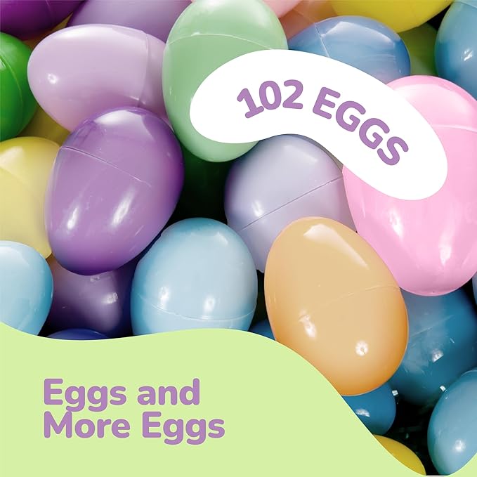 ArtCreativity Glow in the Dark Easter Eggs Set - 102 Eggs and 144 Glowsticks - Multiple Colors for a Glowing Spectacle - Unique Easter Egg Hunt Supplies - Glow in the Dark Party Favors