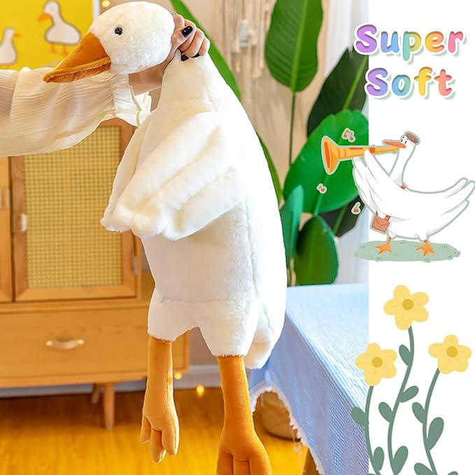 CottonStar Goose Stuffed Animal 35.5 Inch Plush Doll Toy, Cute Duck Plush Cushion Soft Huge Plushies Pillow, Gift for Kids and Friends, White