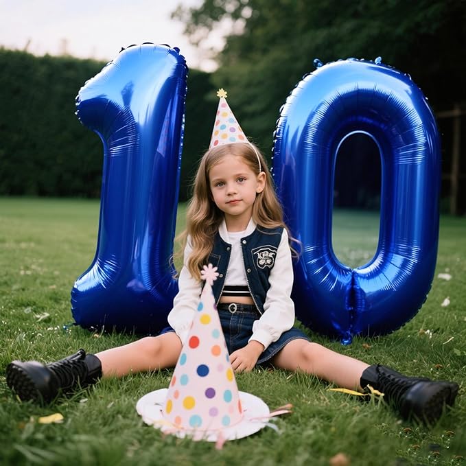 40 Inch Giant Number 0 Balloon Navy Blue Foil Balloons for 10th 20th 30th 40th 50th 60th Birthday Decorations, Baby Shower Party Supplies 100 Anniversary Events Decorations