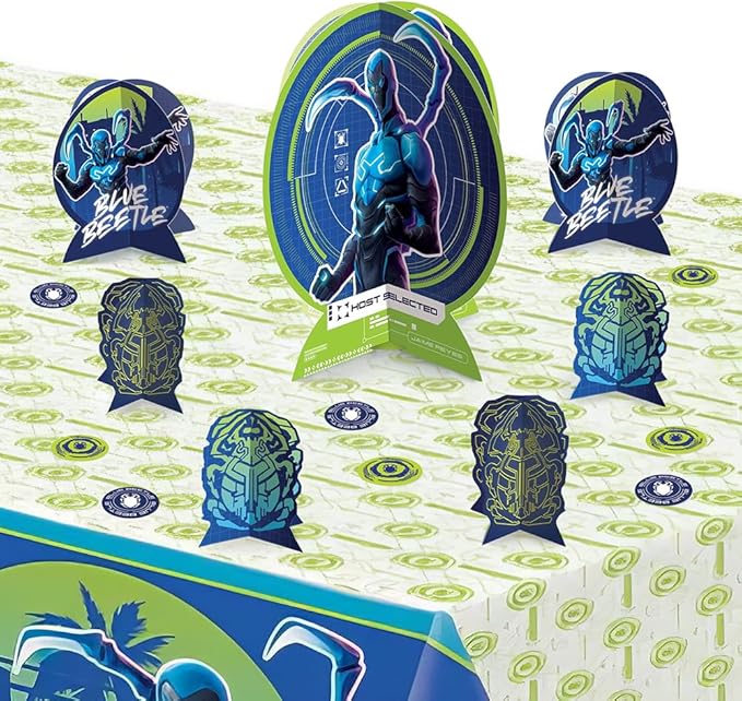 Table Centerpiece Kit (27 Pc Set) - High-Quality & Sturdy, Perfect Party Essential For Themed Parties & Events, Blue Beetle