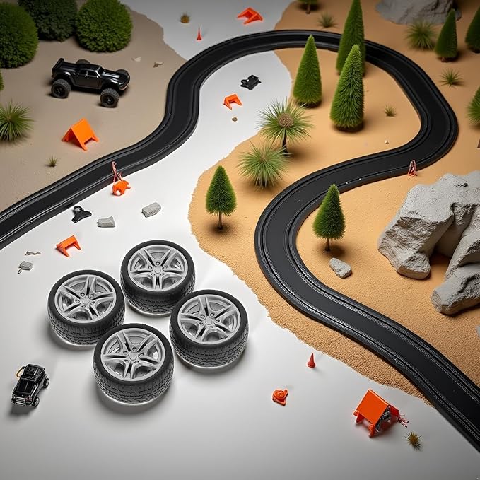 4Pcs Black Tires,48mm Simulation Rubber Wheel Tire Wheel Toy Model DIY RC Spare Parts Easy Installation Small in Size,Tire and Wheel Sets,Remote and App Controlled Vehicles and Parts,Wheels and Tires