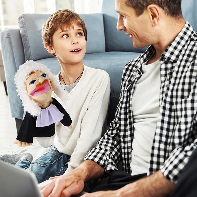 Role Play Hand Puppets Hand Plush Chef Doctor Fireman Pirate Detective Athlete Nurse Worker Hand Puppet Toys Puppets for Kids Storytelling Imaginative Pretend Play Teaching Preschool(Judge)