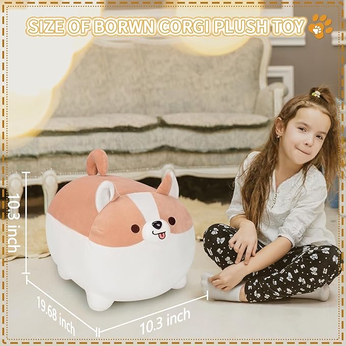 Auspicious beginning Shiba Inu Plush Pillows-20'' Corgi Plushie Stuffed Animals Giant Corgi Plush, Dog Plush Pillow Hugging Pillow Cushion Soft Shiba Plush Toy Big Stuffed Animals