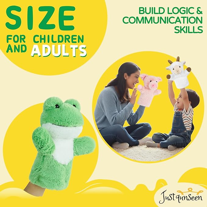 Puppet Size for Kids Adults Swamp Pond Animal Learning Tool Soft Green Hand Toy for Story Time Preschool Classroom Supplies Interactive Play Frog