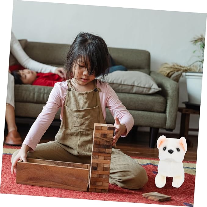SUPVOX Robot Dog Walking Dog Plush Model Barking Plaything Simulation Plaything Imitation Cognitive White Pp Cotton