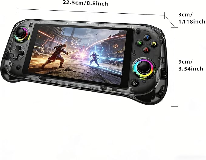5.5"HD Android Retro Handheld Game Console,Dual Hall Joystick,RGB Lighting,Support most Emulators & 20000+ Games,Portable Ergonomic Design,Global Online Multiplayer,Best Value below Triple Digit Line