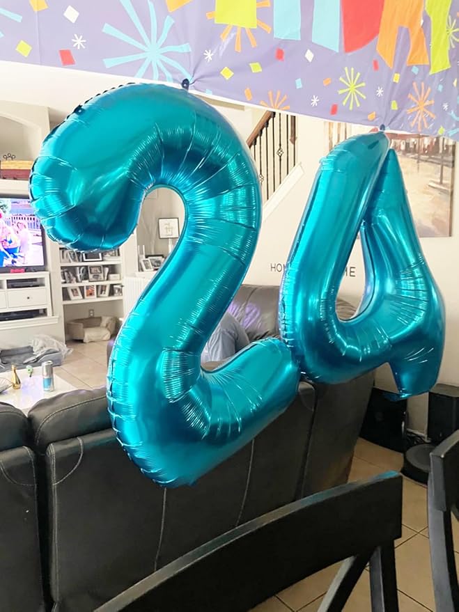 40 Inch Large Numbers Balloon, 4 Light Blue Ballon for 4th 14 40 44 Birthday Party, Balloon 4 Number for Graduations Wedding Supplies