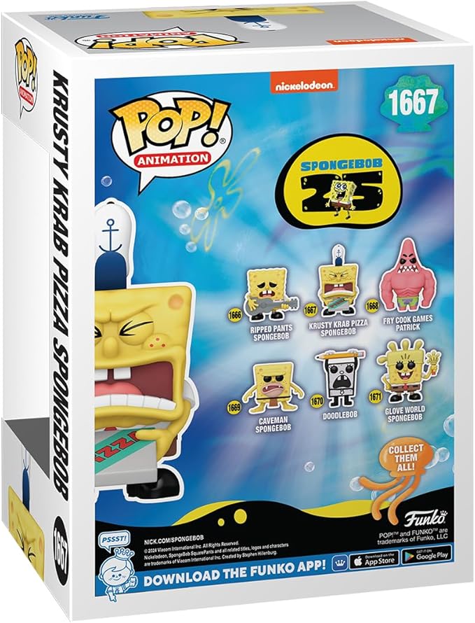 Funko POP! TV: Spongebob Squarepants 25th Anniversary - Spongebob Squarepants with Pizza -Collectable Vinyl Figure - Gift Idea - Official Merchandise - for Kids & Adults - TV Fans