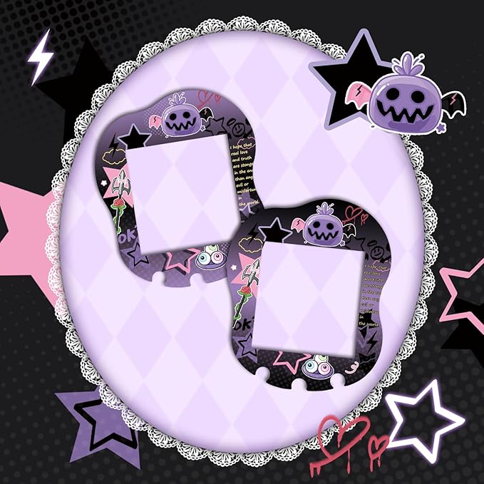 Holographic Laser Faceplate Sticker for Tamagotchi Uni, Self-Adhesive DIY Face Plate Decal, Shimmering Protective Skin for Virtual Pet - (for uni-Devil Purple)