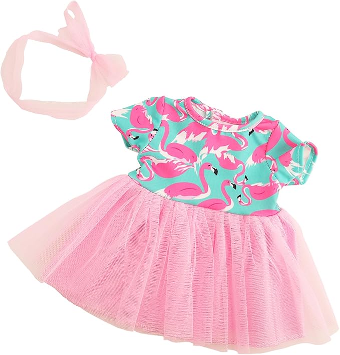 BARWA Doll Clothes and Accessories for 18 inch Girl Dolls Mermaid Casual Tutu Dress, Outfits, Swimsuit, Underwear… (C: Tutu Dress)
