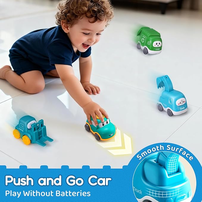 ALASOU 9 PCS Baby Cranes Car Toys for 1 Year Old Boy with Playmat/Storage Bag|1st Birthday Gift Easter Basket Stuffers for Toddler Toys 1-2|Baby Toys 1 Year Old Boy Gifts for Infant 12 18 Months