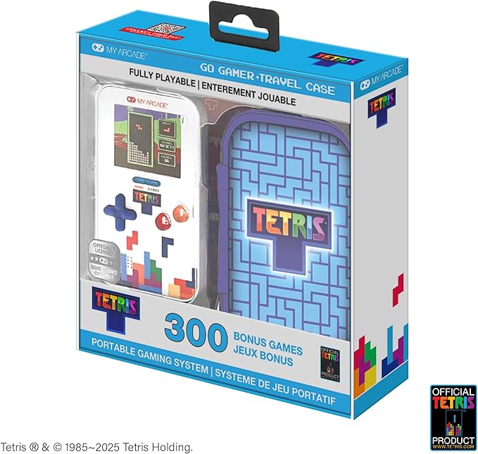 My Arcade Tetris Go Gamer Portable Handheld Gaming System with Travel Case