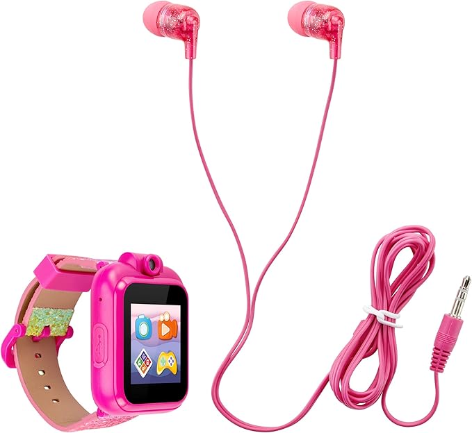 Playzoom Kids Smartwatch & Earbuds Set - Video Camera Selfies STEM Learning Educational Fun Games, MP3 Music Player Audio Books Touch Screen Sports Digital Watch Fun Gift for Kids Toddlers Boys Girls