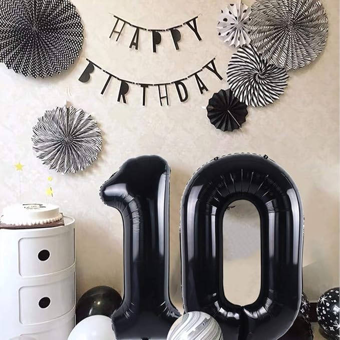 TONIFUL 40 Inch Large Black Number 18 Balloons Giant Digital 18 or 81 Helium Foil Mylar Big Number Balloons for 2026 Graduation New Year Eve 18th or 81st Birthday Party 18th or 81st Anniversary