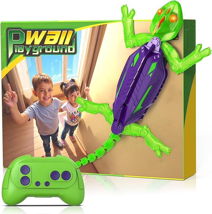 Goody King Glow-in-The-Dark Wall-Climbing RC Toy, Rechargeable Remote Control Robot with LED Eyes, Climbs Walls, 360° Rotating & Dual-Surface Crawler for Floor and Wall,Gift for Kids Ages 3+,Halloween