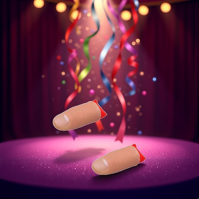 2Pcs Thumb Tip Magic Tricks, Fake Thumb Tip Magic Trick Gimmick Fake Thumb Tip Silk Vanish Magic Disappearing Silk Magic Thumb,Magician Accessory Magic Kits and Accessories,Novelty and Gag Toys