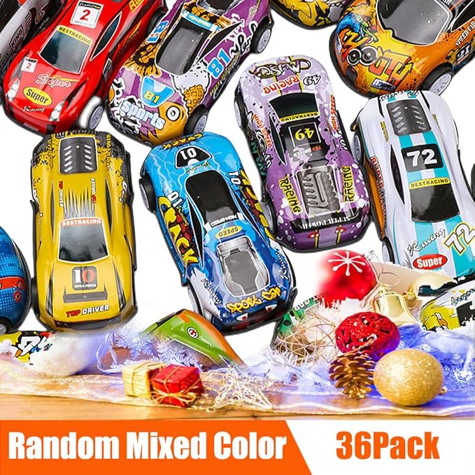 Speedy Panther 36 Pack Pull Back Toy Cars Bulk, Mini Race Car Party Favors for Kids, Goodie Bag Fillers for Boys and Girls, Prizes for Carnival Games Classrooms Rewards