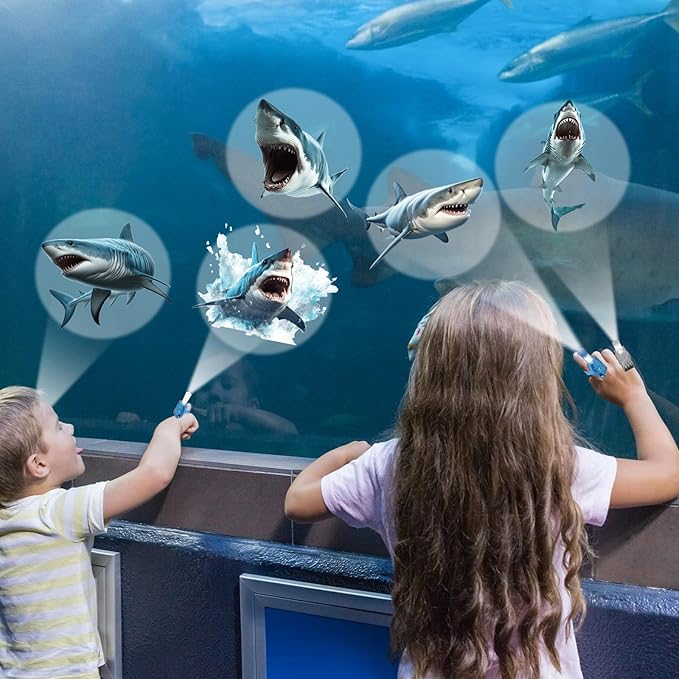 36Pcs Shark LED Finger Lights Under the Sea Party Favors Glow in the Dark Light Up Finger Lights Ocean Animal Themed Toys Bulk for Birthday Party Goodie Bag Stuffer Birthday Gifts Classroom Prize