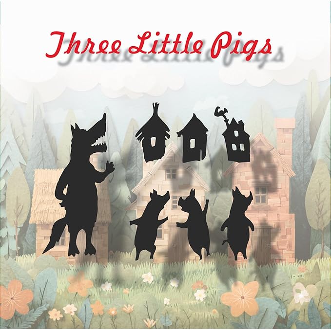 Shadow Puppet Theater Set – 20-Piece Fairy Tale Silhouette Kit with Felt Cutouts, Sticks & Dots – DIY Storytelling Shadow Play for Kids, Classroom, Family Craft Activities