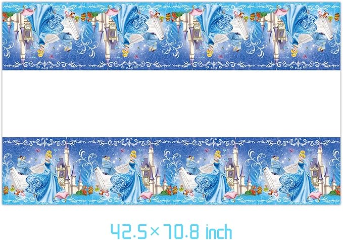 41Pack Cinderella Party Supplies include 7"10Pcs and 9" 10Pcs plates, 20 napkins Tablecloth for Cinderella birthday party decoration
