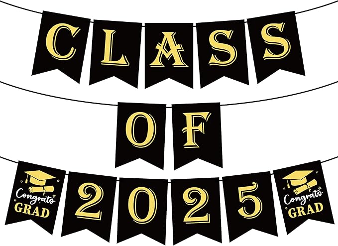 OHOME Graduation Decorations Banner Class of 2026-2026 Graduation Party Decorations - Black Backdrop for Party Favors Supplies
