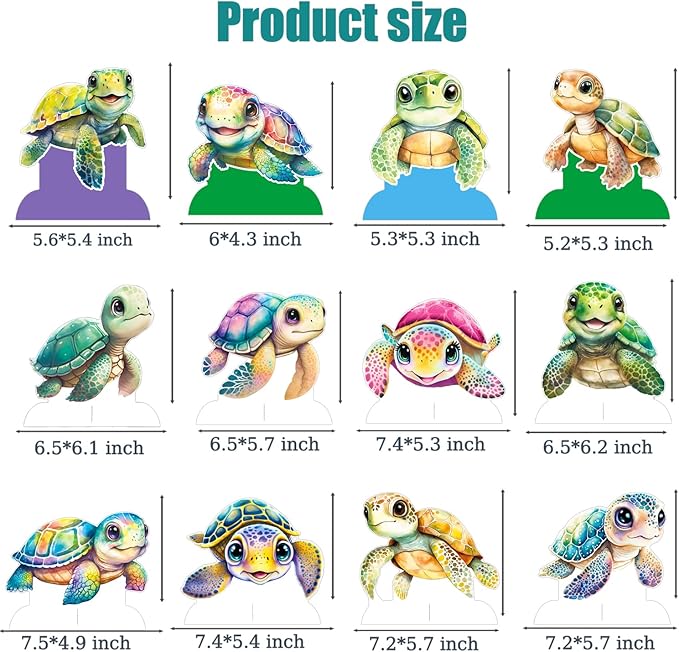Turtle Party Honeycomb Centerpieces Sea Turtle Birthday Decorations 12Pcs Turtle Party Table Centerpieces Turtles Theme Party Supplies for Ocean Turtles Animals Baby Shower Supplies