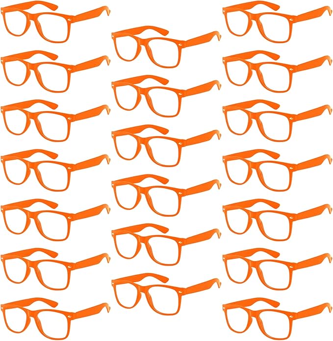 Pibupibu 8/20 Packs Kids/Adult Frame Only No Lens Orange Glasses Party Favors Supplies