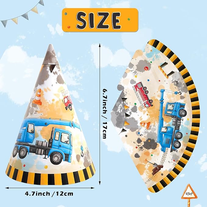 WERNNSAI Birthday Party Hats - 12 Pcs Birthday Party Supplies Cone Hat Headbands Colorful Paper Party Hats for Kids