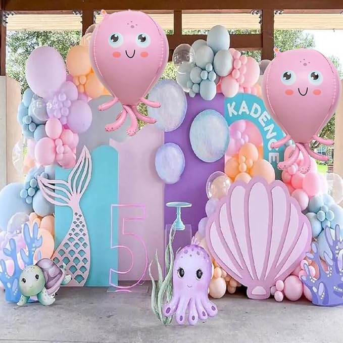 Octopus Balloons,2 PCS 28 Inch Under The Sea Balloons,Octopus Birthday Decorations,Octopus Party Decorations,Under The Sea Party Decorations