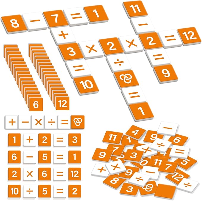 Math Manipulatives & Flash Cards - Addition, Subtraction, Multiplication & Division Learning Games for Kids - Travel & Homeschool Must Haves