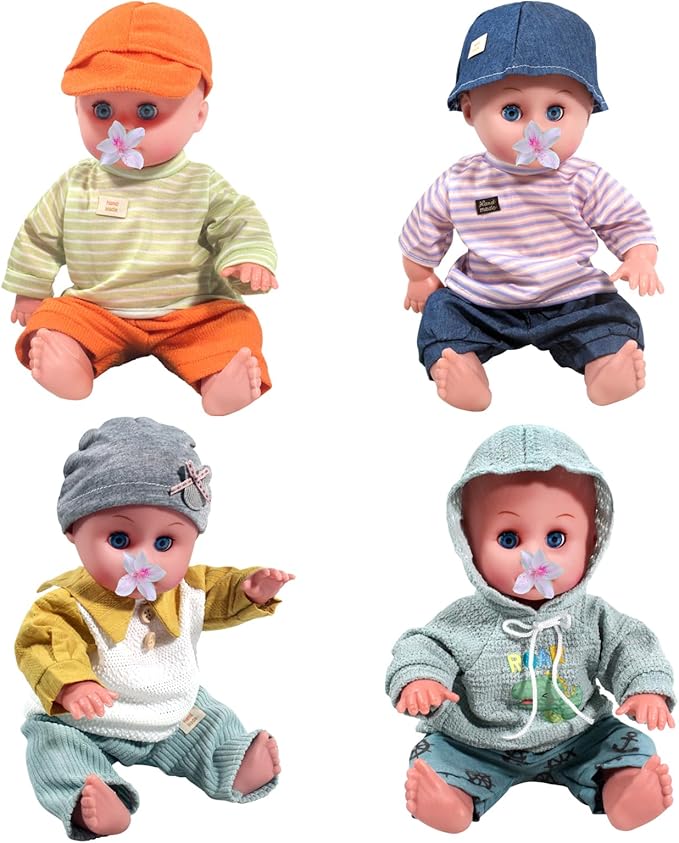 Baby Dolls Clothes Boy for 12-16 Inch Dolls, 4 Sets 15 Inch Doll Outfit Accessories